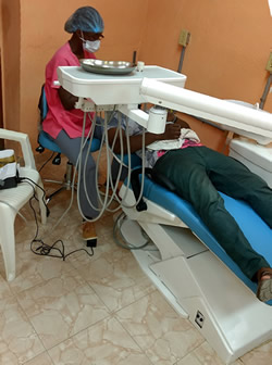 Dentist with patient